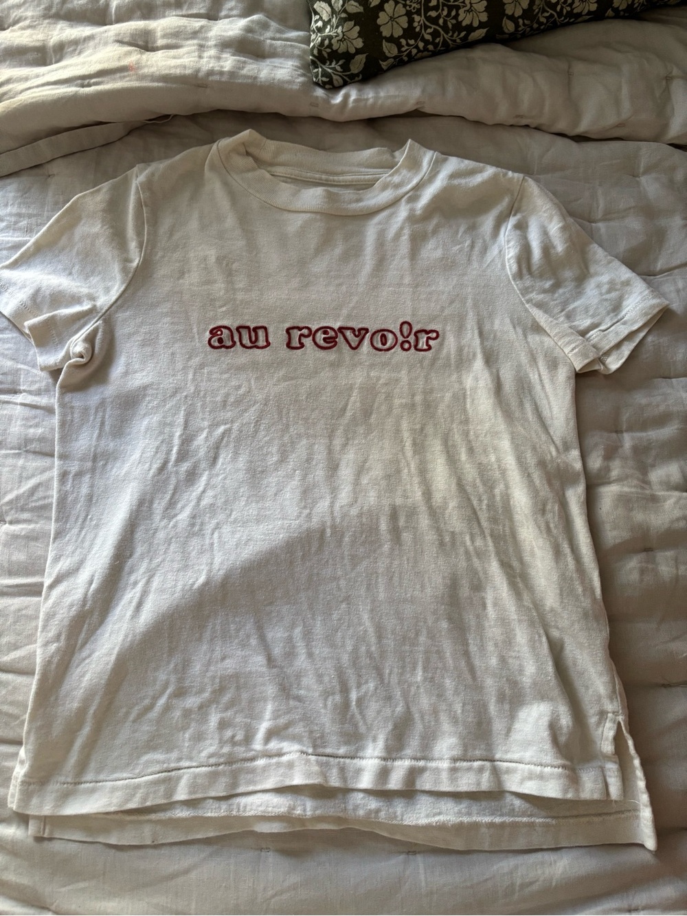 Madewell White Tee with Red 'au revo:r' Graphic